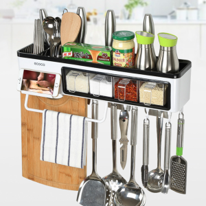 New kitchen storage box Multi-function wall-mounted kitchen racks Tool kitchen utensils storage box seasoning