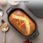 Enameled Cast Iron Dutch Oven Heavy-Duty Cookware With Lid Handles 3.5 Qt Black