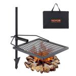 Drehspieß Schwenkgrill Stahl 405 X 405 Mm, Holzkohlegrill Tragbarer Grillrost Grillgestell 6 Kg Belastbarkeit 300 ℃ Freistehend Spießbratengrill BBQ Grill Grillwagen Barbecue Camping