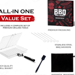 Portable Stainless Steel Folding Grill Basket BBQ Grill Bask