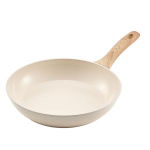 Frying Pan Skillet, Aluminum Egg Fry Pans, 3 Piece (8, 9.5, 11 In), Nonsitck Ceramic Heavy-Duty Skillets With Heat-Resistant Handle, Chef's Kitchen Cookware For Gas, Electric, Induction, Beige