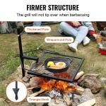 Drehspieß Schwenkgrill Stahl 405 X 405 Mm, Holzkohlegrill Tragbarer Grillrost Grillgestell 6 Kg Belastbarkeit 300 ℃ Freistehend Spießbratengrill BBQ Grill Grillwagen Barbecue Camping