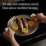 Non-abrasive Stainless Steel Cookware Set With Multifunctional Lids, Suitable For Gas Stoves And Induction Cooktops