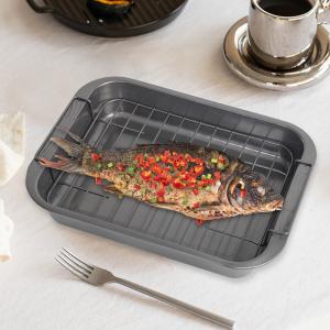 Deep Rectangular Non-stick Bakeware With Rack Non-stick Grilled Fish Pizza Baking