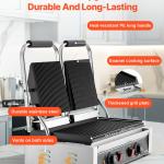 Commercial Panini Press Grill Electric Sandwich Maker Griddle Plate 19x9in