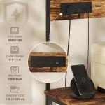 Bakers Rack With Power Outlet, USB Charger, Microwave Stand With Adjustable Shelves, 5 Hooks For Small Spaces, Kitchen Storage Unit For Spices, Pots And Pans, Rustic Brown