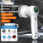 Cordless Multifunctional Electric Cleaning Brush, Handheld Scrubber For Kitchen, Shower, Pots, Pans, With Scourer Pad Attachments, Fully Waterproof