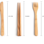 Bamboo Utensils Wooden Travel Cutlery Set Reusable Utensils With Pouch Camping Utensils Zero Waste Fork Spoon Knife Flatware Set