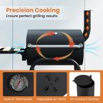 Barrel Charcoal Grill With Foldable Side Table And Thermostat