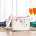 Imperial Casserole With Cover European Style Chinese Tableware For Household Use