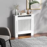 Wooden Radiator Cover Heating Cabinet Modern Home Furniture Grill Style White Painted (Small)