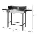 BBQ Rotisserie Grill Charcoal, Split Roaster for Chicken Turkey, 3-Level Grill Grate, Storage Shelves, Stainless Steel