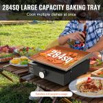 Commercial Griddle, 16.9' Heavy Duty Manual Flat Top Griddle, Countertop Gas Grill With Non-Stick Cooking Plate, Steel LPG Gas Griddle, 1-Burner Restaurant Portable Grill -  13,000 BTU