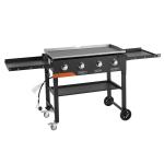 Gas Griddle, 4-Burner Flat Top Grill, 36 Inch Grill Plate Foldable Propane Griddle With Wheels, 60000 BTU Outdoor Flat Top Grills For Pan-Frying, Grilling, Stir-Frying, & BBQ, Pulse Ignition