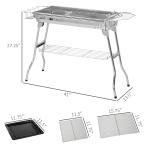 Charcoal Barbecue Grill Stainless Steel Portable Folding Charcoal BBQ Grill Stainless Steel Camp Picnic Cooker