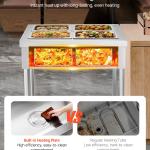 4 X 1/2 Pans Commercial Food Warmer Electric Steam Table With Undershelf