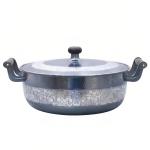 925 Sterling Silver Handcrafted Ornate Hammered Metal Cookware with Intricate Floral Silver Engravings and Matching Lid - Handicraft