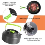 Set Of 16Pcs Camping Cooking Ware Camping Stove Cookware Kit Aluminum Kettle With Bowls Knife Fork Spoon Carabiner Spatula Cutting Board For Hiking Picnic Outdoor