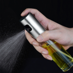 Stainless Steel Grill Kitchen Cooking Oil Spray Bottle With Scale