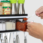 New kitchen storage box Multi-function wall-mounted kitchen racks Tool kitchen utensils storage box seasoning