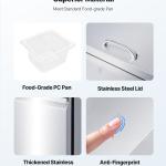 48"W Commercial Refrigerator, 12.5 Cu. Ft Sandwich Prep Refrigerated Table, Mega Top Food Prep Fridge With 12 Pans And Cutting Board, Stainless Steel Salad Prep Cooler For Restaurant, Food Truck