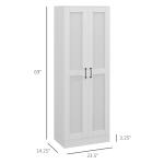 White Storage Cabinet with Adjustable Shelves and Tall Design, for Kitchen Storage , Perfect for Home Use and Family Organization