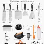 28PCS Griddle Accessories Kit Flat Top Grill Spatula BBQ Tools Stainless Steel