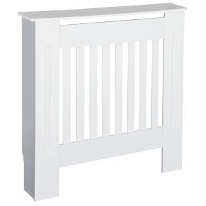 Slatted Radiator Cover Painted Cabinet MDF Lined Grill In White (78L X 19W X 81H Cm)