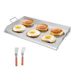 Stainless Steel Griddle, 36x22 Inch Universal Flat Top Rectangular Plate, Gas Grill Griddle For BBQ Grill, Teppanyaki, Portable Family Cookware With Handle, For Camping Tailgating Party