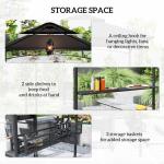 150 X 240cm BBQ Grill Gazebo, With Shelves - Grey