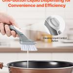 Soap Dispensing Dish Brush, Kitchen Scrub Brushes With 3 Brush Heads, Dish Cleaning Brushes With PP Handle And Curved Bristles, Ideal For Pots, Pans, Sink And Stove