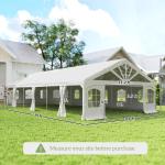 Heavy Duty Party Tent, 19.5' x 39' Large Sun Shade Canopy Tent for Parties, Wedding, Events, BBQ Grill, White