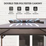 8' X 5' Grill Gazebo, Double Tiered Barbecue Grill Gazebo Shelter With 2 Side Shelves And 10 Hooks For Patio, Garden