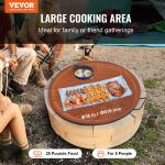 X-Marks Fire Pit Grill Grate, Round Cooking Grate, Heavy Duty Steel Campfire BBQ Grill Grid With Handle And Support X Wire, Portable Camping Cookware For Outside Party & Gathering, 36 Inch Black