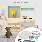 Mud Kitchen For Kids, Wooden Toy Play Kitchen Set, Outdoor Toddler Grocery Store Playset, Pretend Play Kitchen With Stoves, Tank, Faucet, Storage Bag, Metal Baskets, And Cookware Pots