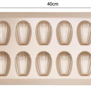 Thick Bakeware Non-stick Coating Shell Cake Mold 12 With Golden Madeleine Mold Biscuit Snack Mold