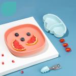 Ins Portable Silicone Sucker Plate Food Self Feeding For Kids Children Stratification Deformable Tableware Dishes Creative Gift