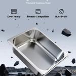 6 Pack Stainless Steam Hotel Pans, 1/2 Size Table Steam Pan, 4 Inch Deep Anti Jam Restaurant Supplies Reusable Rustproof Catering Storage For Home, Party, Restaurant, Hotel, Buffet