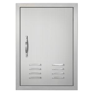 Grill-Zugangstür, 610 X 431 Mm, Einzelne Außenküchentür, Flächenbündig Montierte Edelstahltür, Vertikale Wandtür Mit Griff, Lüftungsschlitzen Und Haken, Für Grillinsel, Grillstation