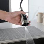 High Curvature Single Handle Kitchen Sink Faucet With Deck, Commercial Modern Stainless Steel Kitchen Faucet