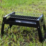 Folding Outdoor Barbecue Grill Iron Rotisserie Chicken Meat Kebab Roasting Rack Portable Camping Picnic BBQ Charcoal Stove Stand