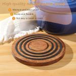 Magnetic Wooden Insulation Acacia Mangium Kitchen Round Casserole Mat