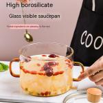 Color Handle Casserole High Temperature Resistance Glass Pot