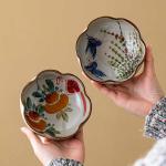 Blue And White Underglaze Household Plate Sauce Dishes Retro Dessert Fruit Dish