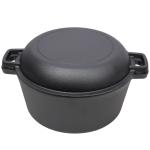 One In One Pre Seasoned Cast Iron Dutch Oven With Dual Handles, Outdoor Camping Deep Pot, With 2 Silicone Handle Covers, Banned Platform Temu