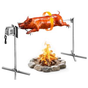 Spanferkelgrill Lammgrill Spießbratengrill 14224 Mm Rotisserie-Grill AC 220-240 V 8-stufiges Elektrisches Rotisserie-Grill-Set Mit 60 Kg Tragkraft 38 W Motor Grillset Für Partys