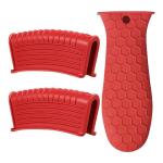 1 Set Of 3pcs,Silicone Hot Handle Holder, Heat Resistant Potholder Cookware Handle Cast Iron Skillets Handles Grip Covers For Cast Iron Skillet