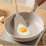 Non-Stick Silicon 12 Pcs Heat Resistant Wooden Handle Kitchen Cooking Utensils Set, Khaki Color