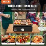 Commercial Griddle, 16.9' Heavy Duty Manual Flat Top Griddle, Countertop Gas Grill With Non-Stick Cooking Plate, Steel LPG Gas Griddle, 1-Burner Restaurant Portable Grill -  13,000 BTU