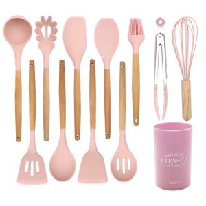 Baking Tools Non-stick Cookware Silicone Spatula With Wooden Handle Kitchenware Tube